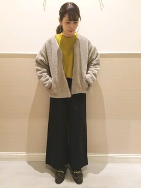 「LEPSIM（レプシィム）の5Gボリュームガラスリーブプルオーバー　773056（ニット/セーター）」を使った、chiakiさん（レディース・161cm）の秋コーディネート