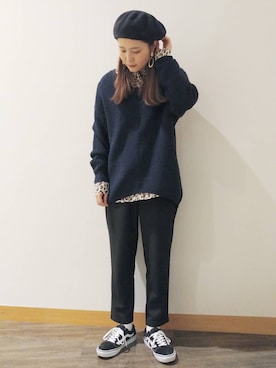 「LEPSIM（レプシィム）のアイテム（ハンチング/ベレー帽）」を使った、chiakiさん（レディース・161cm）の冬コーディネート