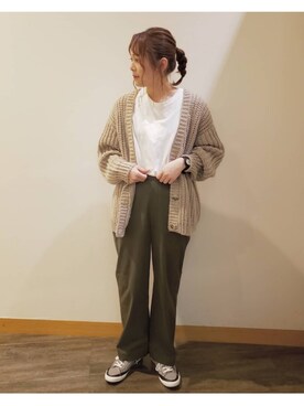 「レプシィム(LEPSIM)」｜「アイテム（チノパンツ）」を使った、chiakiさん（レディース・161cm）の秋コーディネート