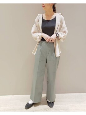 LEPSIMイオンモール八幡東｜chiaki使用「LEPSIM（ユルポケリネンコンシャツ　871102）」的時尚穿搭