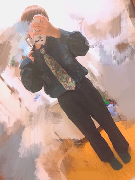 「RIPNDIP（リップンディップ）のアイテム（PC・スマホグッズ/家電）」を使った、死 柄 木さん（レディース・158cm）の冬コーディネート