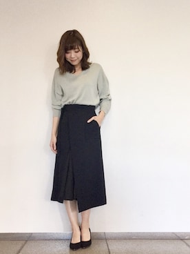 「STUDIOUS（ステュディオス）のアイテム（パンプス）」を使った、naaaさん（レディース・162cm）の冬コーディネート