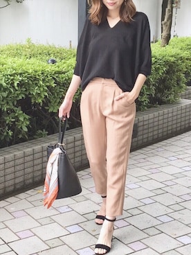 「STUDIOUS（ステュディオス）のアイテム（サンダル）」を使った、naaaさん（レディース・162cm）の夏コーディネート