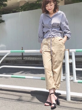 「STUDIOUS（ステュディオス）のアイテム（サンダル）」を使った、naaaさん（レディース・162cm）の夏コーディネート