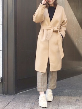 「STUDIOUS（ステュディオス）のアイテム（その他アウター）」を使った、naaaさん（レディース・162cm）の秋コーディネート