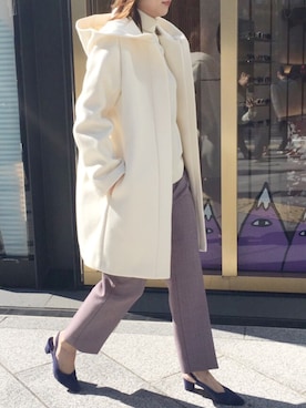 「STUDIOUS（ステュディオス）のアイテム（その他アウター）」を使った、naaaさん（レディース・162cm）の秋コーディネート