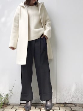 「STUDIOUS（ステュディオス）のアイテム（その他アウター）」を使った、naaaさん（レディース・162cm）の秋コーディネート