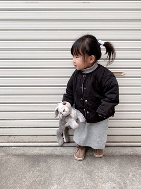 「allolun.（オールオルン）のアイテム（ジャケット/アウター）」を使った、®️ikunan☺︎さん（キッズ・80cm）の冬コーディネート