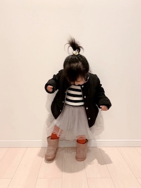 「allolun.（オールオルン）のアイテム（ジャケット/アウター）」を使った、®️ikunan☺︎さん（キッズ・80cm）の冬コーディネート