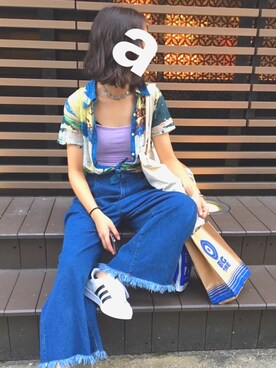 「alohashirt」｜AZUSAさん（レディース・163cm）の夏コーディネート