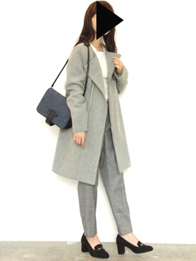 「その他セレクト（ソノタセレクト）のアイテム（ジャケット/アウター、グレー系）」を使った、はるかさん（レディース・145cm）の冬コーディネート