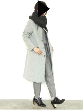 「DIANA（ダイアナ）のアイテム（ローファー、ブラック系）」を使った、はるかさん（レディース・145cm）の冬コーディネート