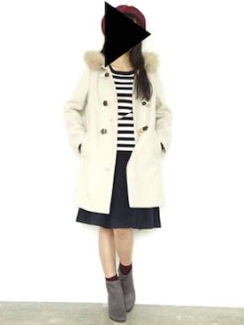 「その他セレクト（ソノタセレクト）のアイテム（ブーツ、グレー系）」を使った、はるかさん（レディース・145cm）の冬コーディネート