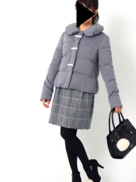 「JILL by JILL STUART（ジルバイジルスチュアート）のアイテム（ワンピース、グレー系）」を使った、はるかさん（レディース・145cm）の冬コーディネート