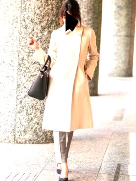 「ZARA（ザラ）のアイテム（トレンチコート、ベージュ系）」を使った、はるかさん（レディース・145cm）の冬コーディネート