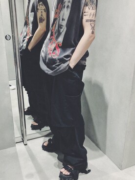 「AMBUSH（アンブッシュ）のアイテム（パンツ）」を使った、やぷさん（メンズ・167cm）の春コーディネート