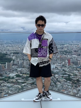 「CLOT（クロット）のアイテム」を使った、TaiGa Takahashiさん（メンズ・156cm）の夏コーディネート