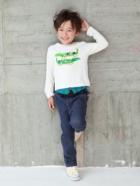 「RAGMART（ラグマート）のアイテム（パンツ）」を使った、RAGMARTさん（キッズ・110cm）の冬コーディネート