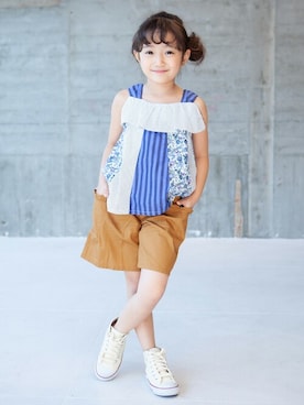 「RAGMART（ラグマート）のアイテム（チュニック）」を使った、RAGMARTさん（キッズ・110cm）の夏コーディネート