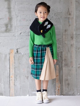 「アイテム（マフラー）」を使った、RAGMARTさん（キッズ・109cm）の秋コーディネート
