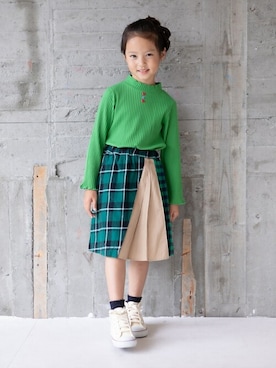 「アイテム（スカート）」を使った、RAGMARTさん（キッズ・110cm）の秋コーディネート