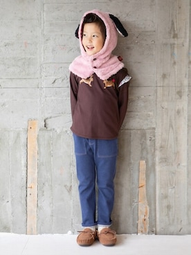「アイテム（ネックウォーマー/スヌード）」を使った、RAGMARTさん（キッズ・110cm）の秋コーディネート