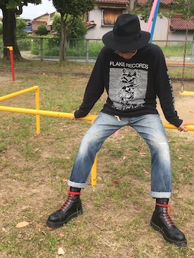 「CA4LA（カシラ）のアイテム（帽子）」を使った、ソワカさん（メンズ・175cm）の春コーディネート