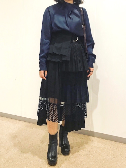 UNITED TOKYO プリーツレイヤードスカート ブラック