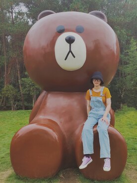 「アイテム（サンバイザー）」を使った、王嘎嘎味的大可爱さん（レディース・165cm）の秋コーディネート