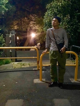 「アイテム（バングル/リストバンド）」を使った、くりっちさん（メンズ・173cm・20代）の秋コーディネート