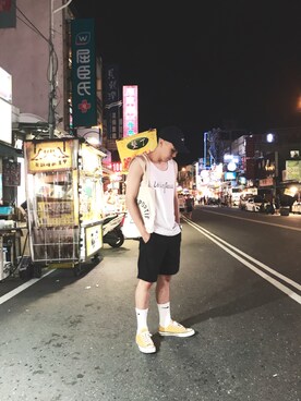 「UNDER PEACE（アンダーピース）のアイテム」を使った、chrisさん（メンズ・177cm）の夏コーディネート