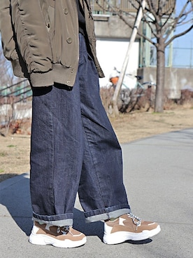 「厚底スニーカー」｜ZealMarket/SFWさん（レディース・161cm）の春コーディネート