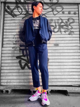 「UNITED TOKYO（ユナイテッドトウキョウ）のアイテム（セットアップ）」を使った、yuheisaihanaさん（メンズ・177cm）の春コーディネート