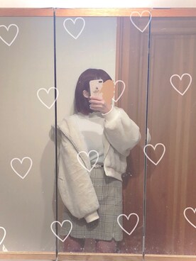 「消えそうな色コーデ」｜「アイテム（その他アウター）」を使った、もこさん（レディース・156cm）の冬コーディネート