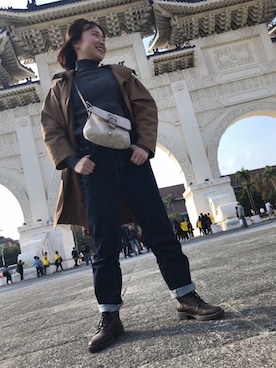 「COACH」｜「アイテム（ダウンジャケット/コート）」を使った、chiyukiさん（レディース・154cm）の春コーディネート