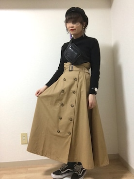 「花見」｜「アイテム（腕時計）」を使った、saayaさん（レディース・154cm）の春コーディネート