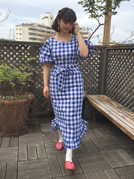 「アイテム（その他シューズ、レッド系）」を使った、merry jenny 原宿店さん（レディース・160cm）の春コーディネート