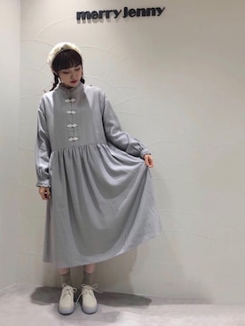 「スタッフコーデ」｜「アイテム（ワンピース/ドレス）」を使った、merry jenny 原宿店さん（レディース・161cm）の冬コーディネート