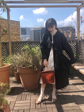 「merry jenny（メリージェニー）のアイテム（トレンチコート）」を使った、merry jenny 原宿店さん（レディース・153cm）の夏コーディネート