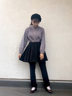 「アイテム（その他シューズ、レッド系）」を使った、merry jenny 原宿店さん（レディース・153cm）の秋コーディネート