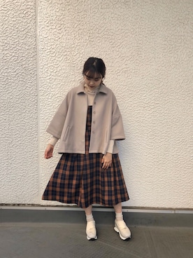 「merry jenny（メリージェニー）のアイテム（ジャンパースカート）」を使った、merry jenny 原宿店さん（レディース・153cm）の秋コーディネート