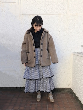 「merry jenny（メリージェニー）のアイテム（ダウンジャケット/コート）」を使った、merry jenny 原宿店さん（レディース・153cm）の冬コーディネート