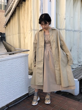 「merry jenny（メリージェニー）のアイテム（トレンチコート）」を使った、merry jenny 原宿店さん（レディース・153cm）の冬コーディネート