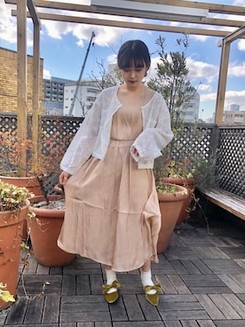 「アイテム（その他シューズ、グリーン系）」を使った、merry jenny 原宿店さん（レディース・163cm）の春コーディネート