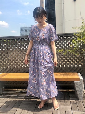 「アイテム（ワンピース/ドレス、パープル系）」を使った、merry jenny 原宿店さん（レディース・162cm）の夏コーディネート