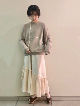 「merry jenny（メリージェニー）のアイテム（スウェット）」を使った、merry jenny 原宿店さん（レディース・162cm）の夏コーディネート