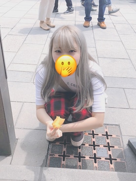 「アイテム（キーホルダー、ホワイト系）」を使った、Jさん（レディース・155cm）の夏コーディネート