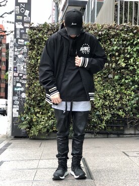 「AVIREX（アヴィレックス）のアイテム（スタジャン）」を使った、りいちさん（メンズ・168cm）の春コーディネート