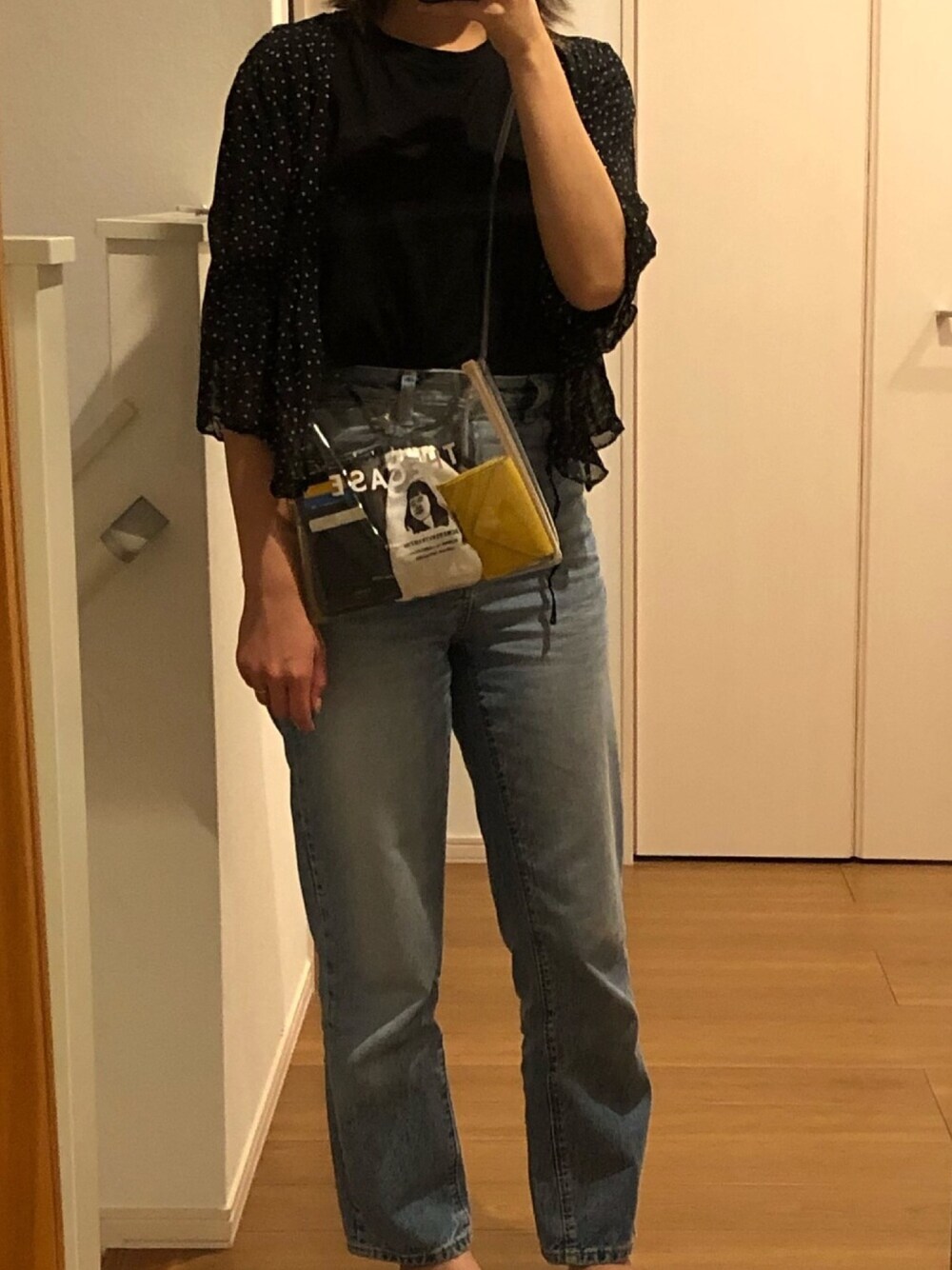 「セリーヌ、CELINE、TODAYFUL、GU、THE CASE、via j、カジュアル、キャナルジーン、CANALJEAN、ダイエット」｜「the caseのアイテム（ショルダーバッグ、ホワイト系）」を使った、maRuさん（レディース・155cm）の春コーディネートの1枚目の写真