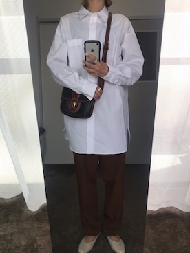 「SENSE OF PLACE by URBAN RESEARCH（センスオブプレイスバイアーバンリサーチ）のスクエアトウセンターシームフラットシューズ（パンプス）」を使った、shioさん（レディース・163cm）の春コーディネート